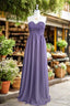 A-line Sweetheart Chiffon Floor-Length Long Bridesmaid Dresses