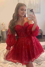 A Line Sweetheart Homecoming Dress