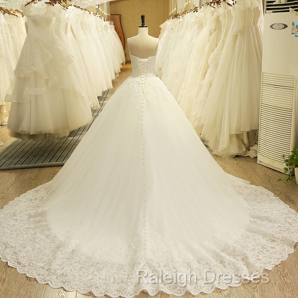 A Line Sweetheart Lace Vintage Bridal Wedding Dresses Lace Up Secondary image