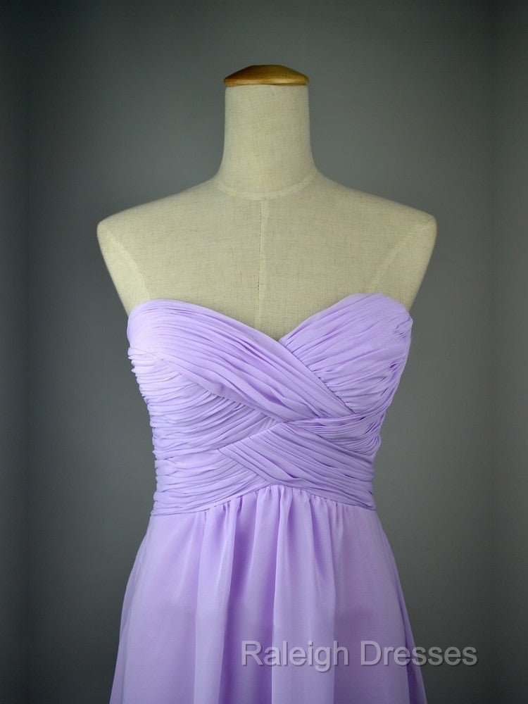 A-Line Sweetheart Neck Backless Lilac Long Prom Dresses Lilac Long Bridesmaid Dresses