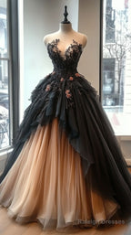 A-Line Sweetheart Neck Beaded Tulle Prom Dresses Long Lace Applique Wedding Dresses Prom Dresses