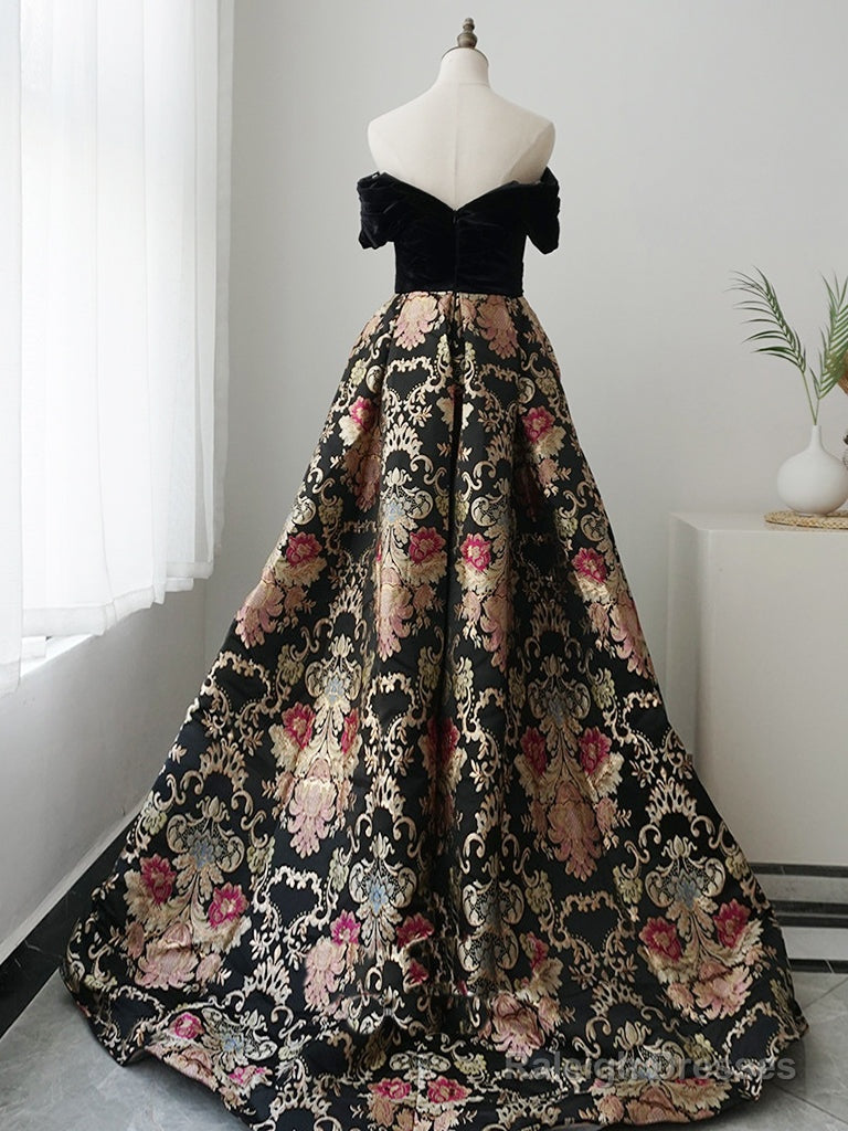 A-Line Sweetheart Neck Satin Black Long Prom Dress, Black Formal Dress Secondary image