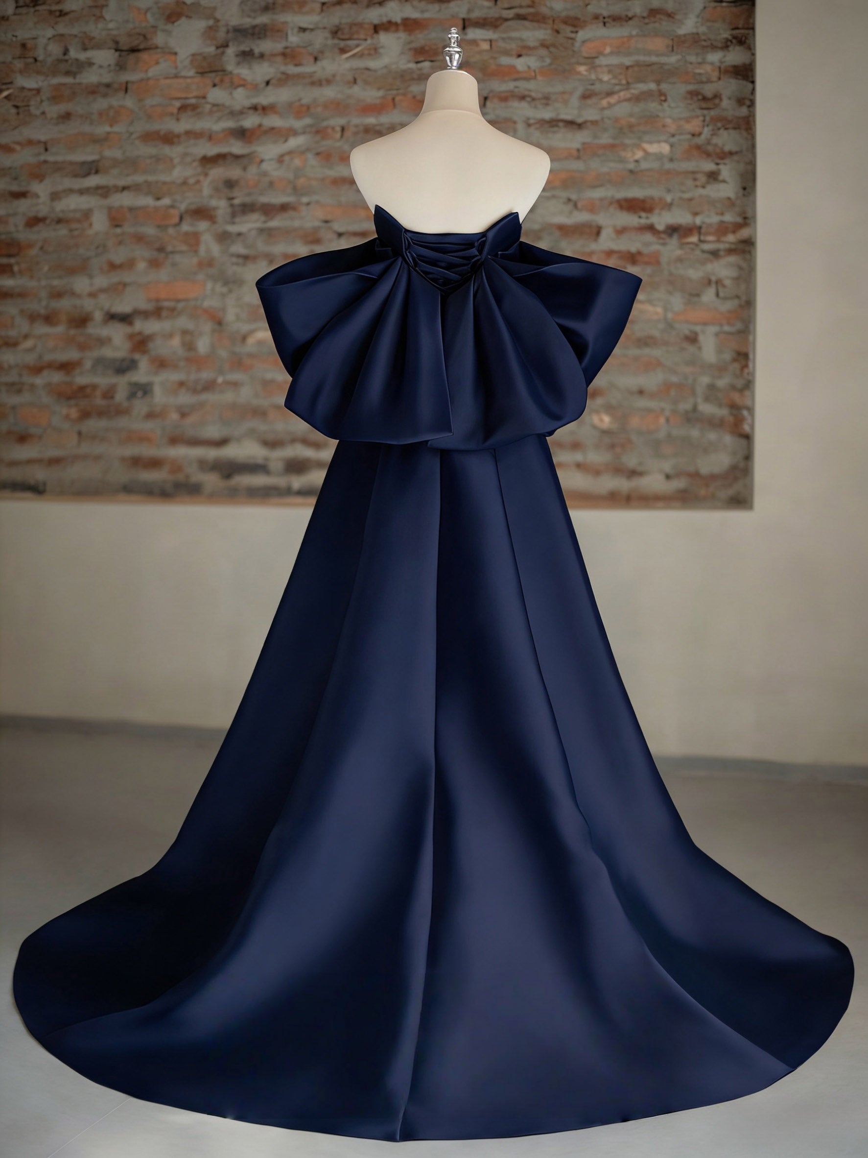 A-Line Sweetheart Neck Sweep Train Satin Ivory Long Formal Prom Dress