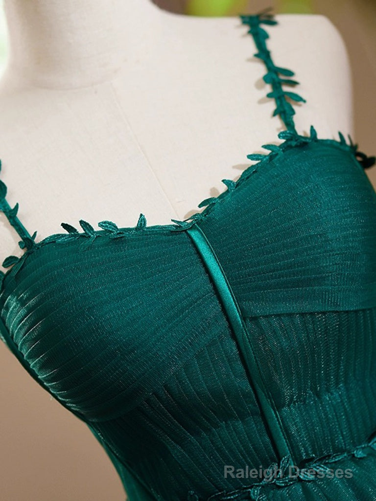 A-Line Sweetheart Neck Tulle Green Short Prom Dresses Green Homecoming Dresses
