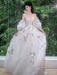 A-Line Sweetheart Neck Tulle Lace White Long Prom Dresses White Long Prom Dresses