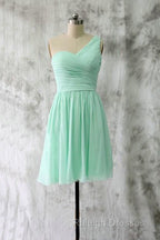 A-Line Sweetheart One-Shoulder Chiffon Bridesmaid Dress