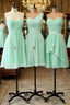 A-Line Sweetheart One-Shoulder Chiffon Bridesmaid Dresses