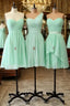 A-Line Sweetheart One-Shoulder Chiffon Bridesmaid Dress