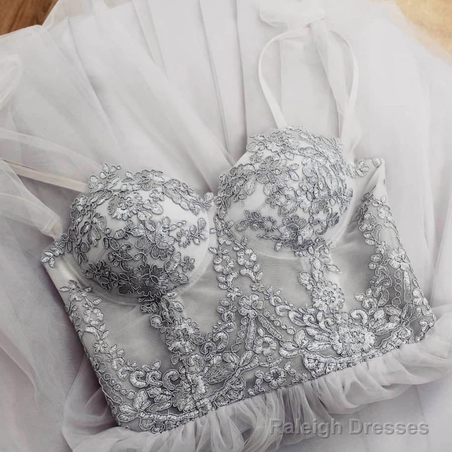 A-Line Sweetheart Short/Mini Tulle Homecoming Dress With Lace Main image