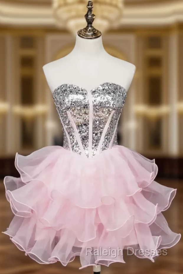 A-line Sweetheart Short Mini Tulle Short Prom Dress Homecoming Dresses Main image
