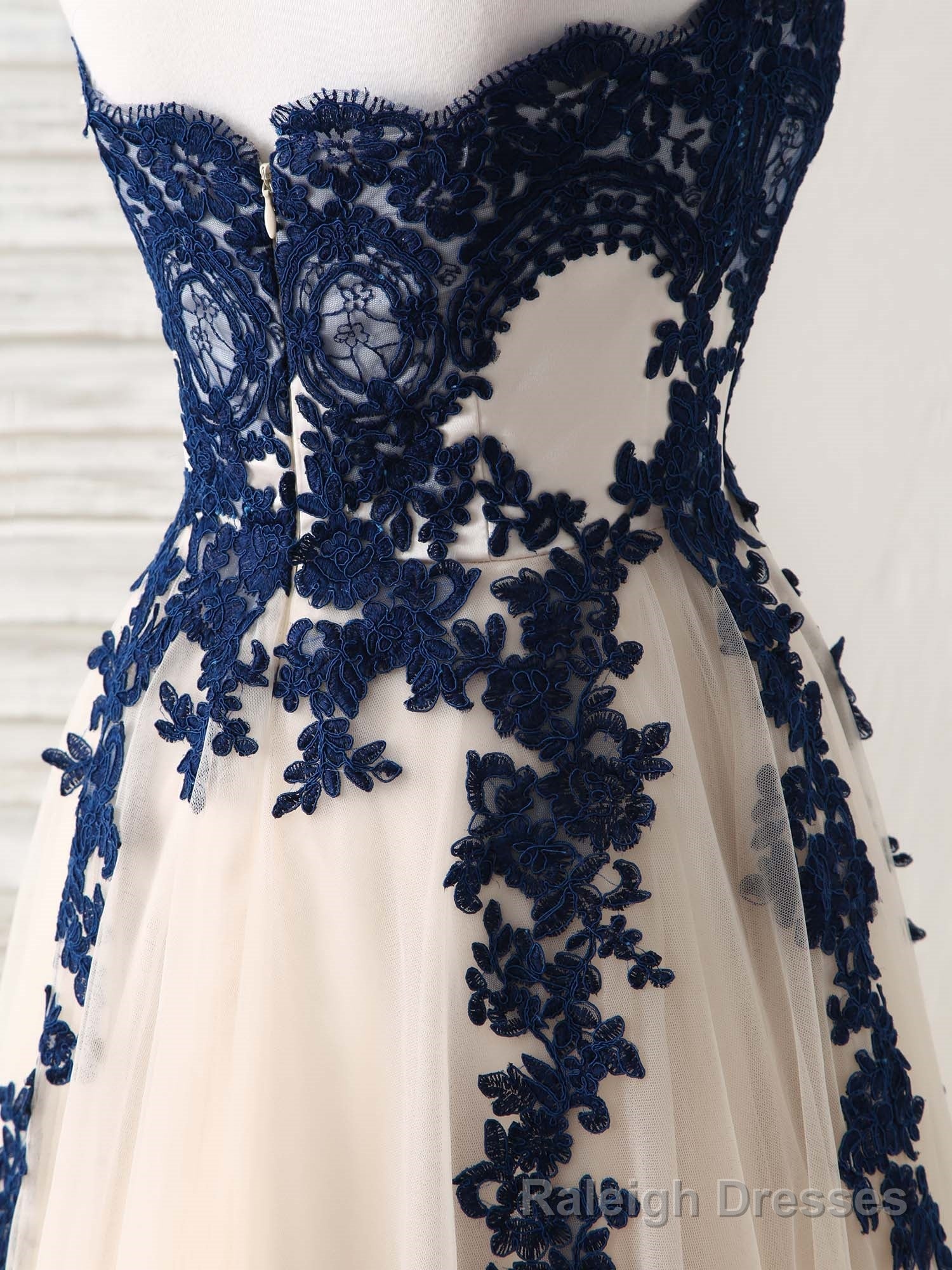 A Line Sweetheart Tulle Lace Applique Long Prom Dress, Bridesmaid Dress