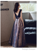 A-Line Tulle And Velvet Long Prom Dresses Long Prom Dresses With Lace