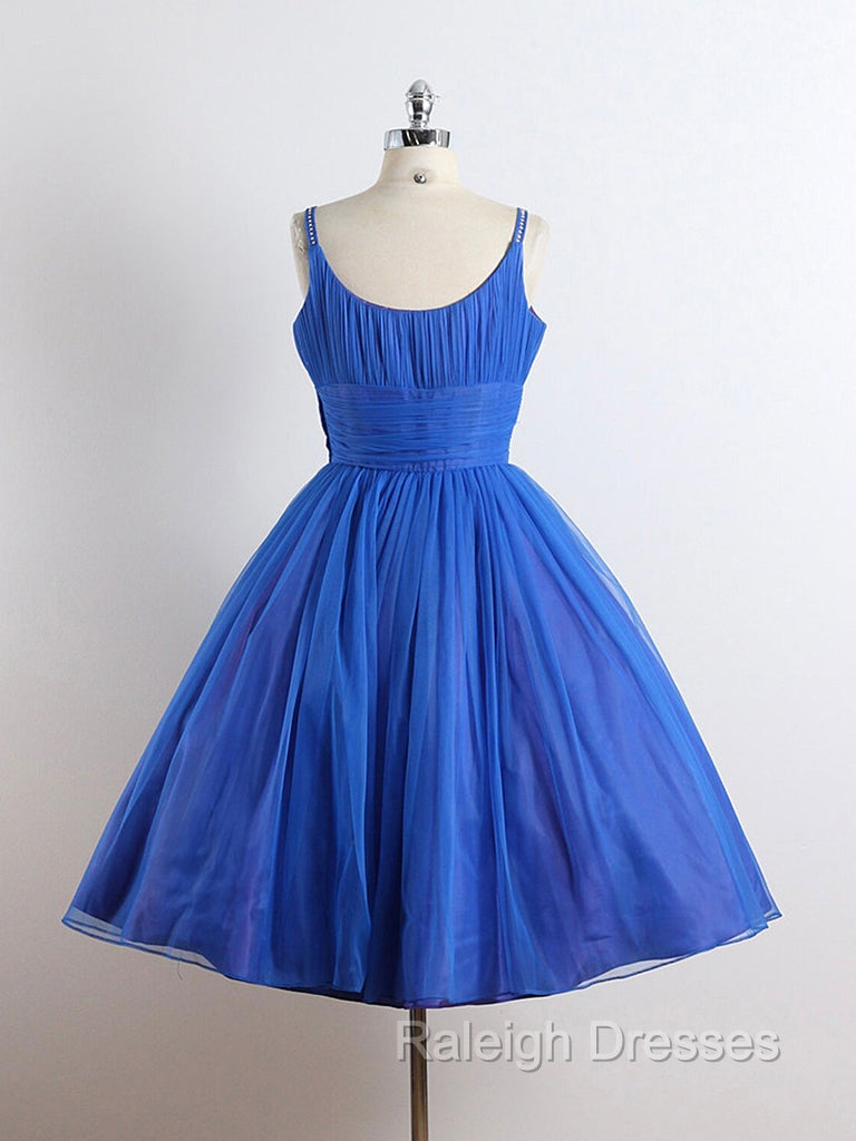 A-Line Tulle Blue Short Prom Dress, Blue Homecoming Dress Secondary image