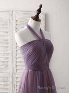 A Line Tulle High Low Long Prom Dress Simple Bridesmaid Dress