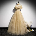 A-Line Tulle Long Prom Dress