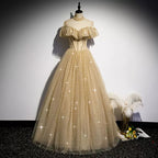 A-Line Tulle Long Prom Dress