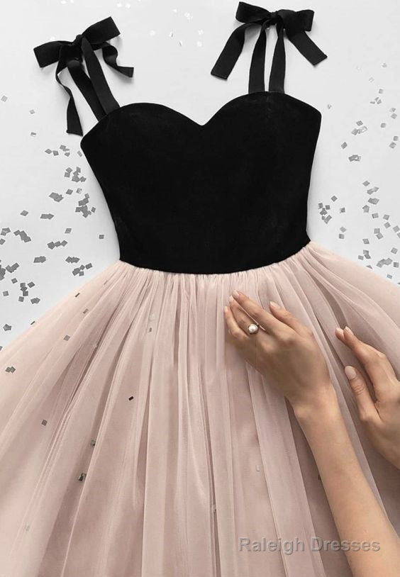 A Line Tulle Velvet Short Party Dress Short Homecoming Dresses Main image