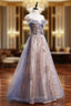 A-line Tulle with Lace Applique Party Dress Tulle Long Prom Dress prom dresses shops