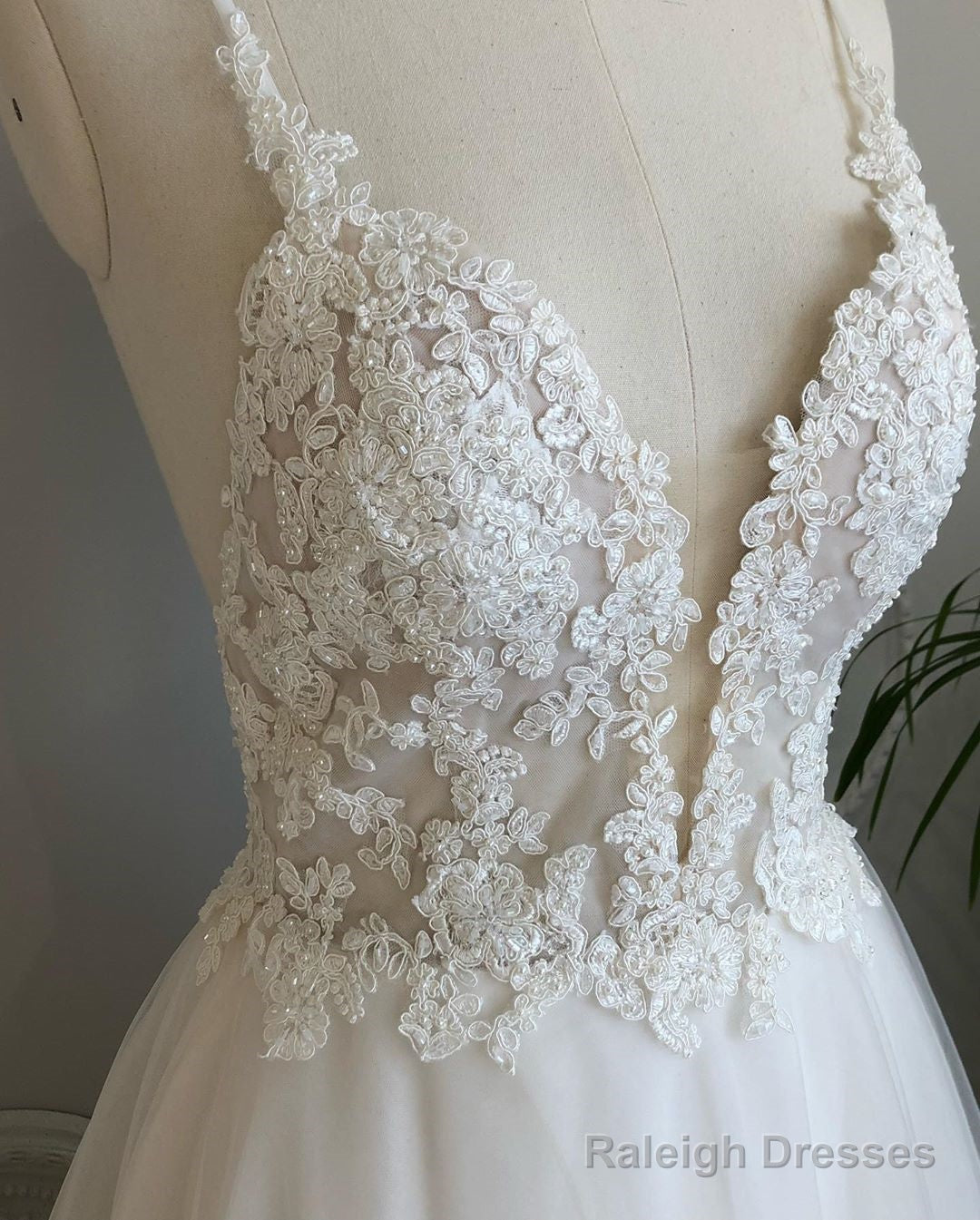A-Line V Neck Backless White Lace Prom Dress Backless White Lace Wedding Dresses Lace Bridesmaid Dress
