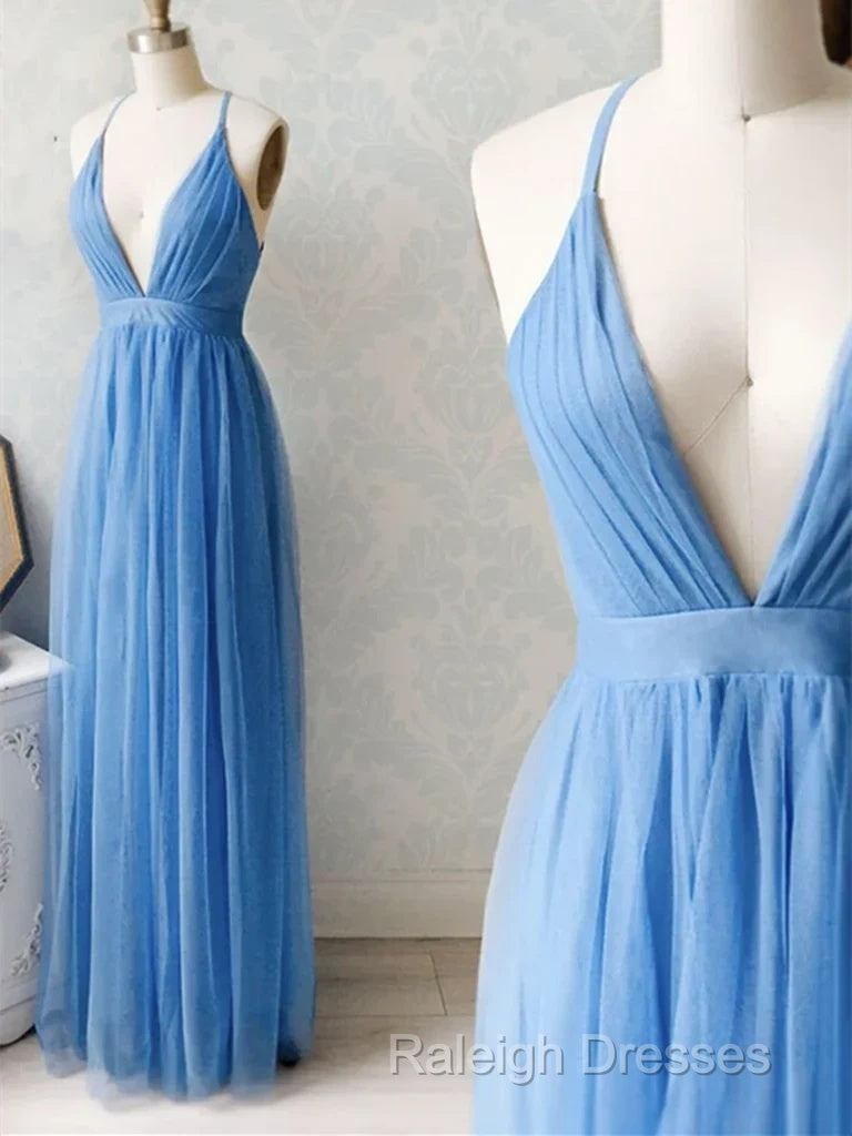 A-Line V Neck Chiffon Long Prom Dresses Formal Evening Dresses Bridesmaid Dresses Secondary image