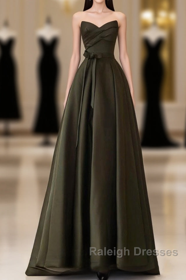 A-Line V Neck Satin Main image