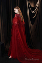 A Line V-neck Shiny Sequin Beaded Prom Dresses