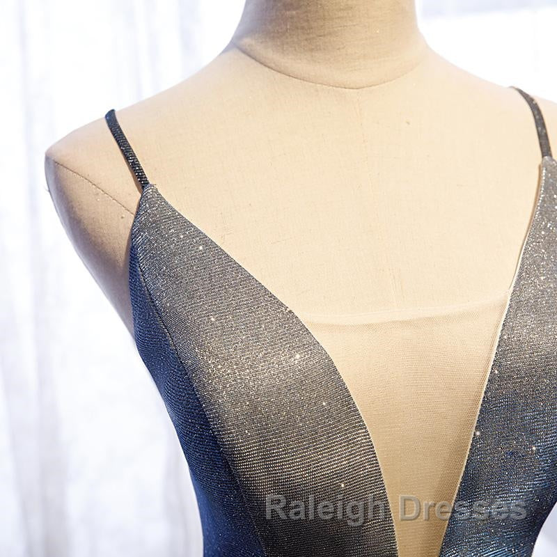 A Line V Neck Silver Gray Long Prom Dresses, Gray Long Formal Evening Dresses