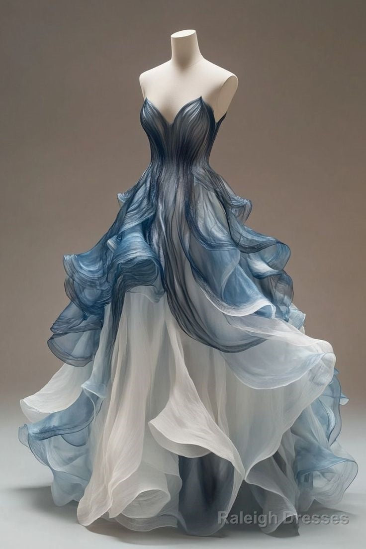 A-Line V-Neck Tulle Long Prom Dress, Vintage Formal Dress Main image