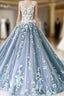 A-Line Vintage Backless Wedding Dresses Tulle High Neck