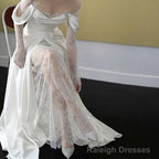 A Line Wedding Dress Long Satin Prom Dresses