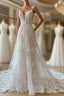A-Lineprincess Lace Applique V-Neck Sleeveless And Floor Length Wedding Dress