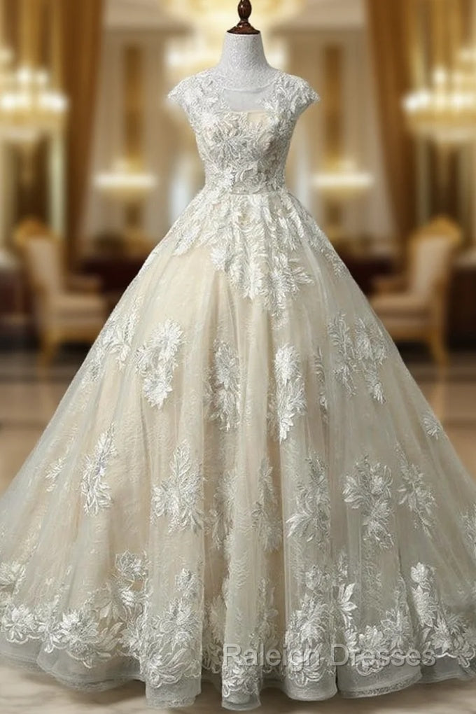 Advanced Sexy A-line Wedding Dress Scoop Neck Tulle