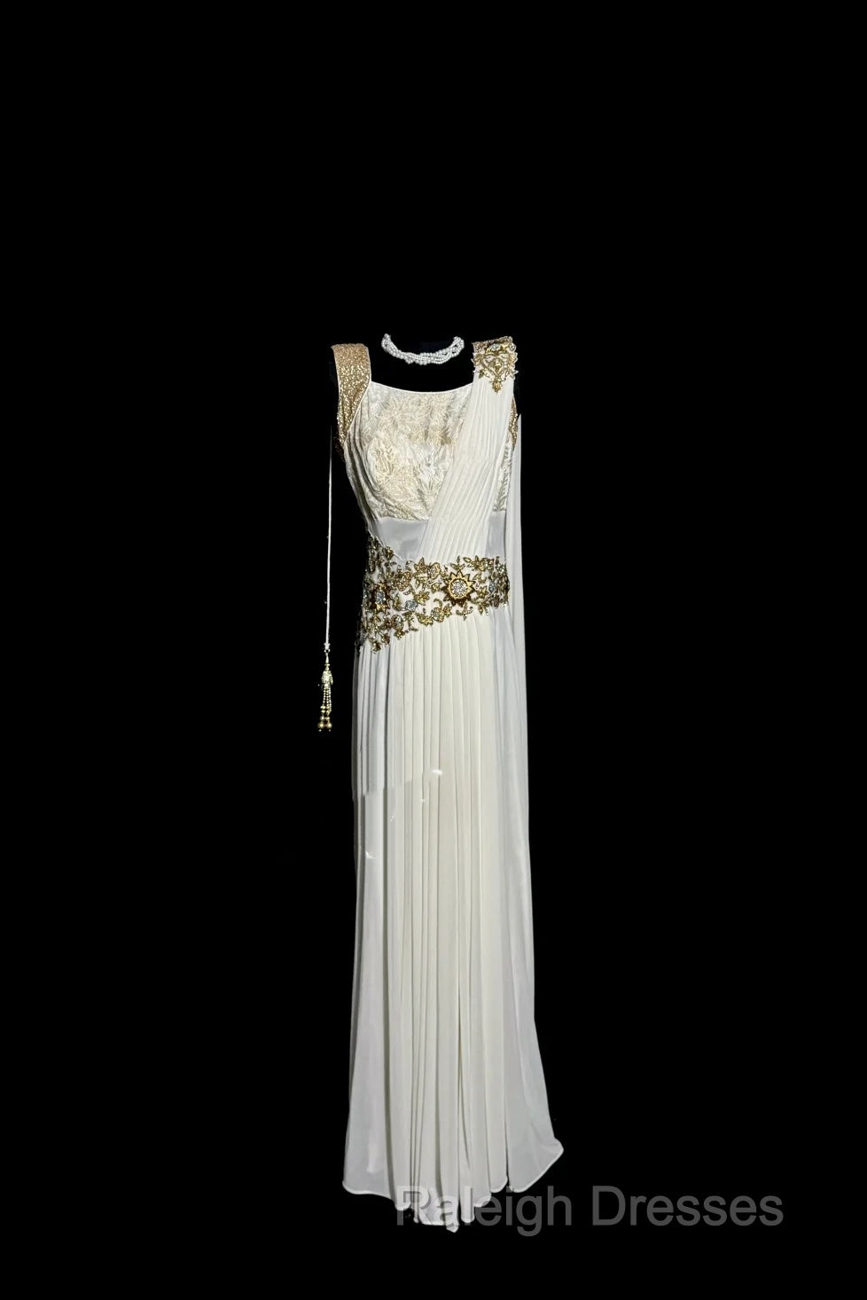 Aesthetic A Line Square Neckline White Chiffon Prom Dress Ruffle Long Party Dress