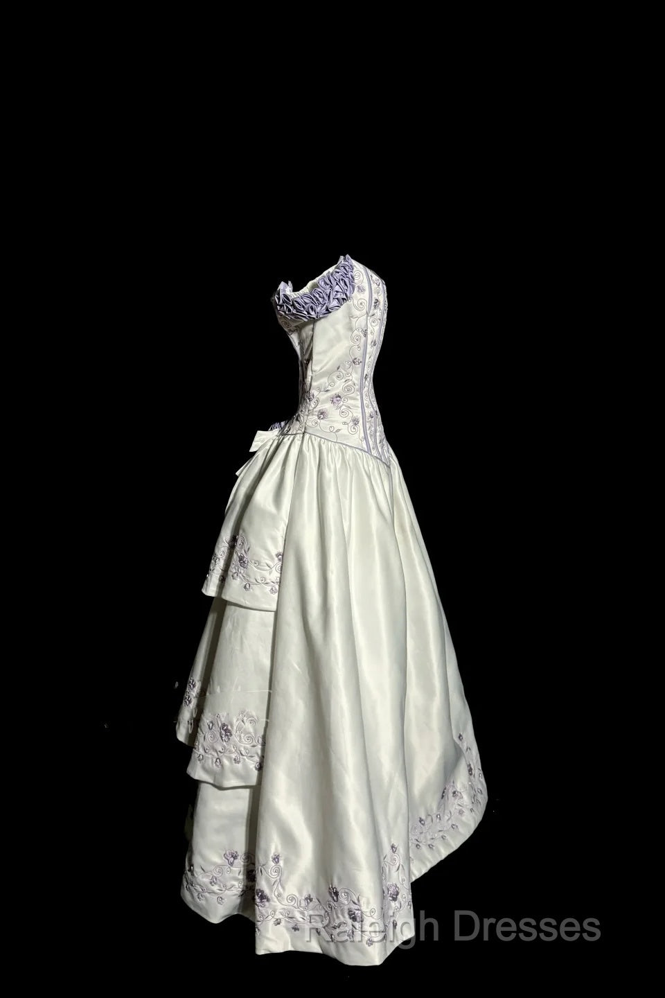 Aesthetic Ball Gown Off The Shoulder White Prom Dress Ruffle Long Party Dress