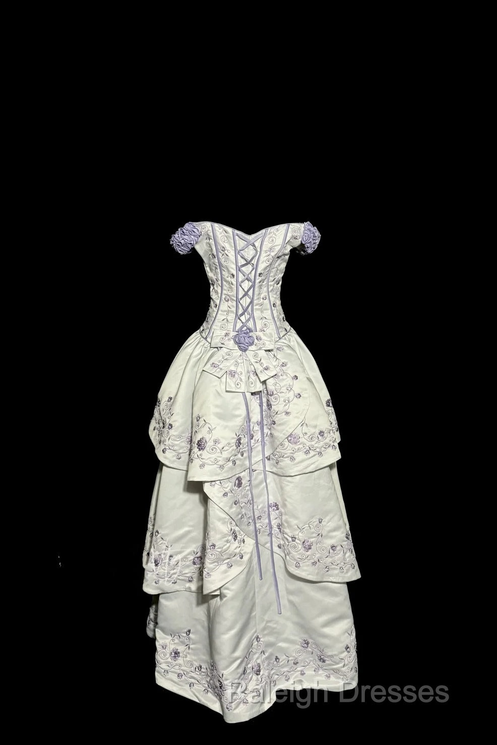 Aesthetic Ball Gown Off The Shoulder White Prom Dress Ruffle Long Party Dress