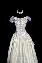 Aesthetic Ball Gown Off The Shoulder White Prom Dress Ruffle Long Party Dress