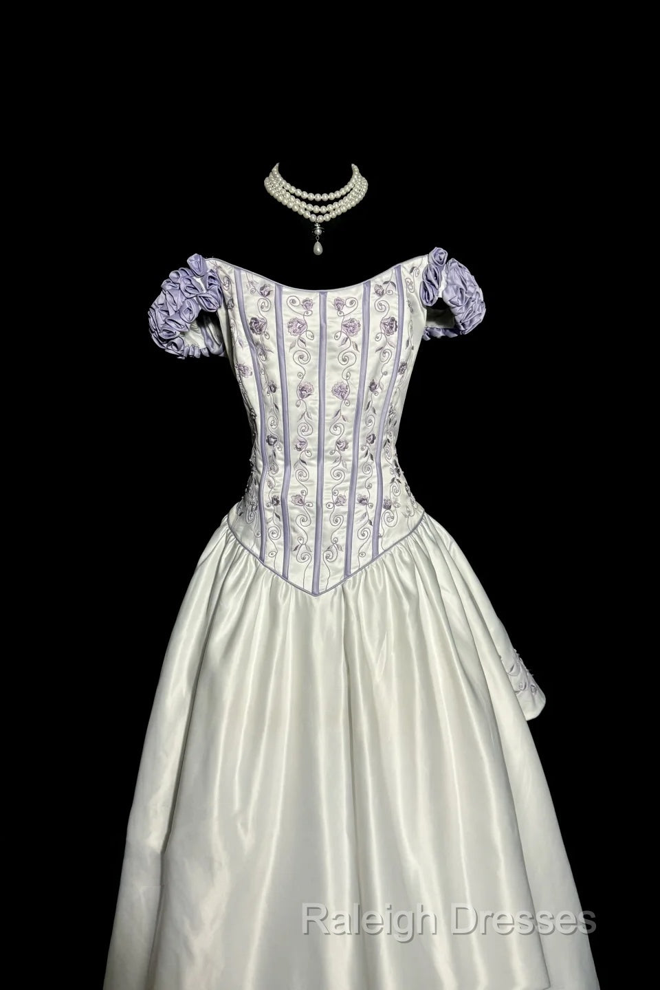 Aesthetic Ball Gown Off The Shoulder White Prom Dress Ruffle Long Party Dress