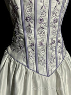 Aesthetic Ball Gown Off The Shoulder White Prom Dress Ruffle Long Party Dress