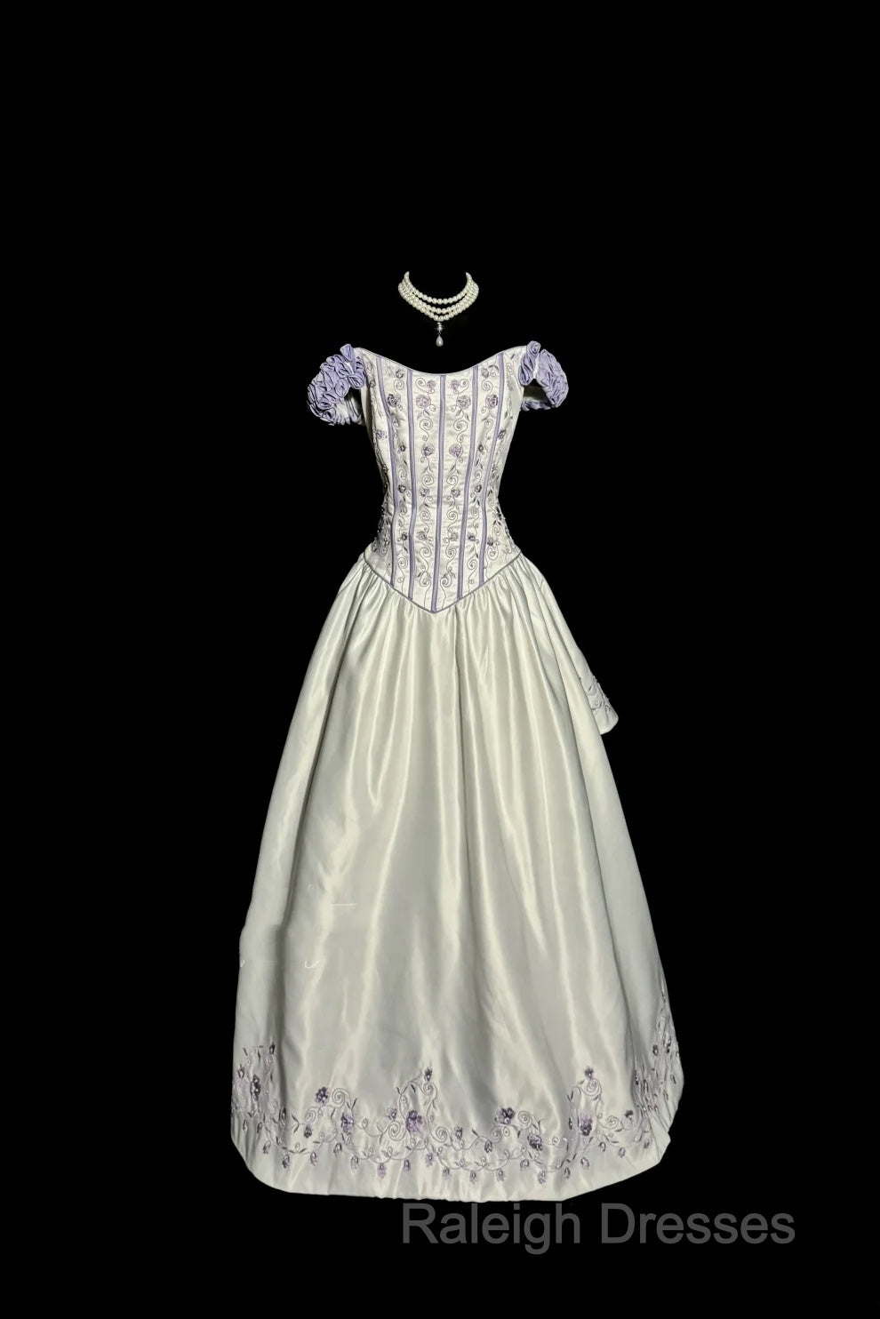 Aesthetic Ball Gown Off The Shoulder White Prom Dress Ruffle Long Party Dress