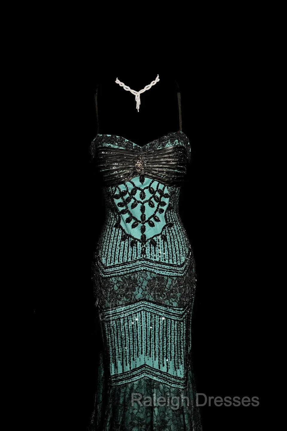 Aesthetic Mermaid Spaghetti Straps Green Prom Dress Long Party Dress