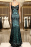 Aesthetic Mermaid Spaghetti Straps Green Prom Dress Long Party Dress