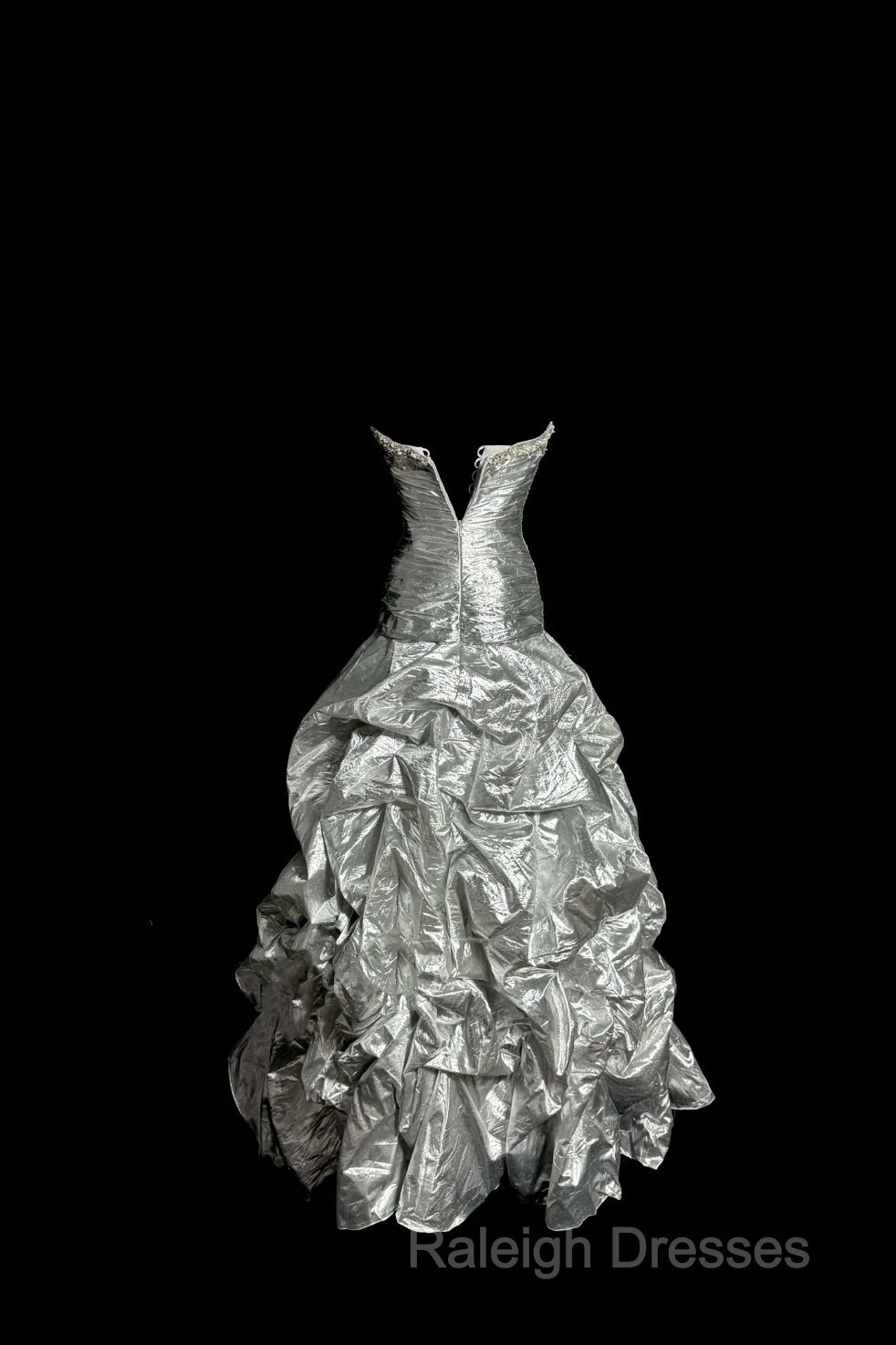 Aesthetic Mermaid Sweetheart Neckline Gray Taffeta Prom Dress Ruffle Long Party Dress Secondary image