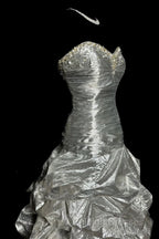 Aesthetic Mermaid Sweetheart Neckline Gray Taffeta Prom Dress Ruffle Long Party Dress