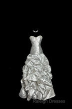 Aesthetic Mermaid Sweetheart Neckline Gray Taffeta Prom Dress Ruffle Long Party Dress