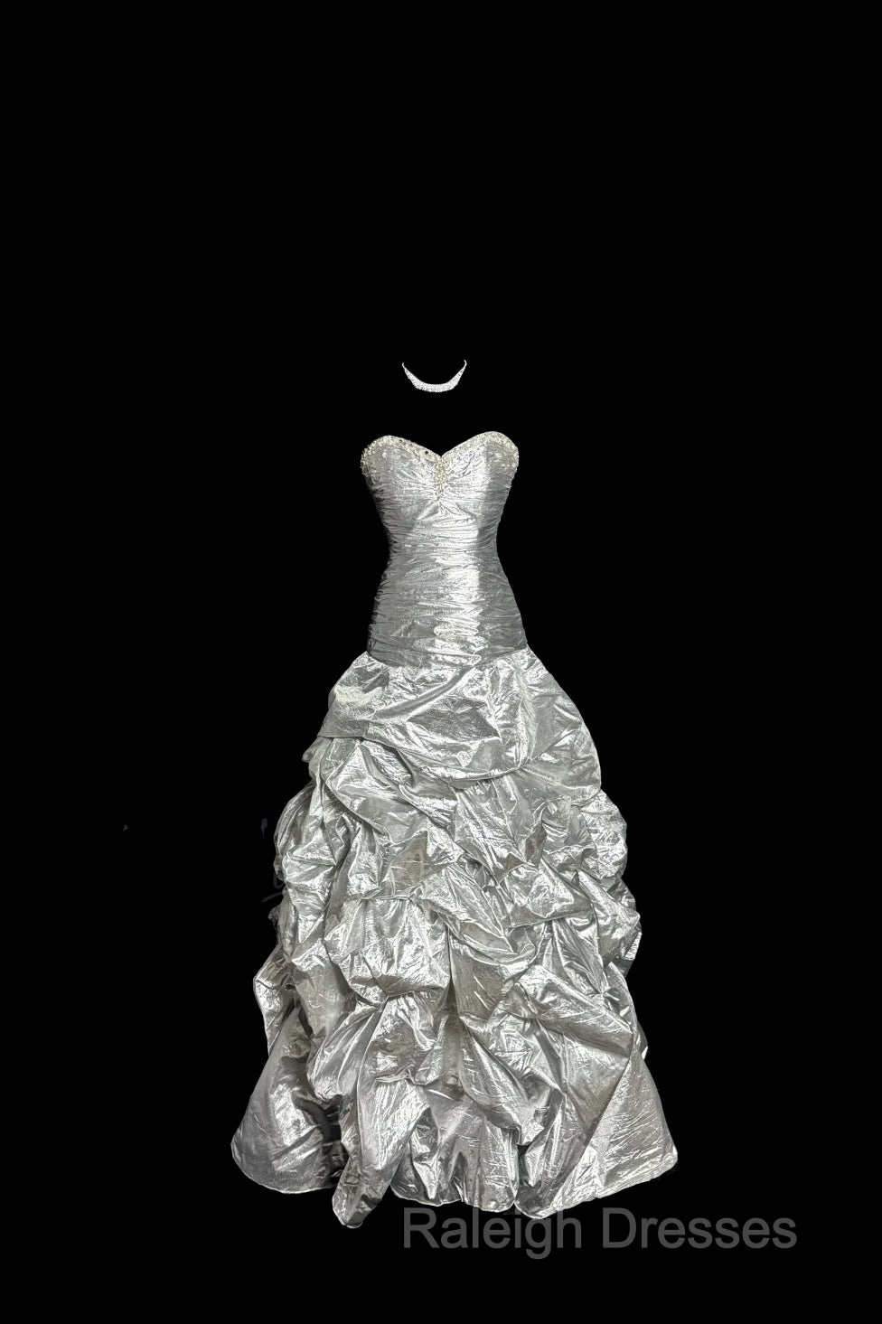 Aesthetic Mermaid Sweetheart Neckline Gray Taffeta Prom Dress Ruffle Long Party Dress