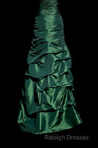 Aesthetic Mermaid Sweetheart Neckline Green Taffeta Prom Dress Ruffle Long Party Dress