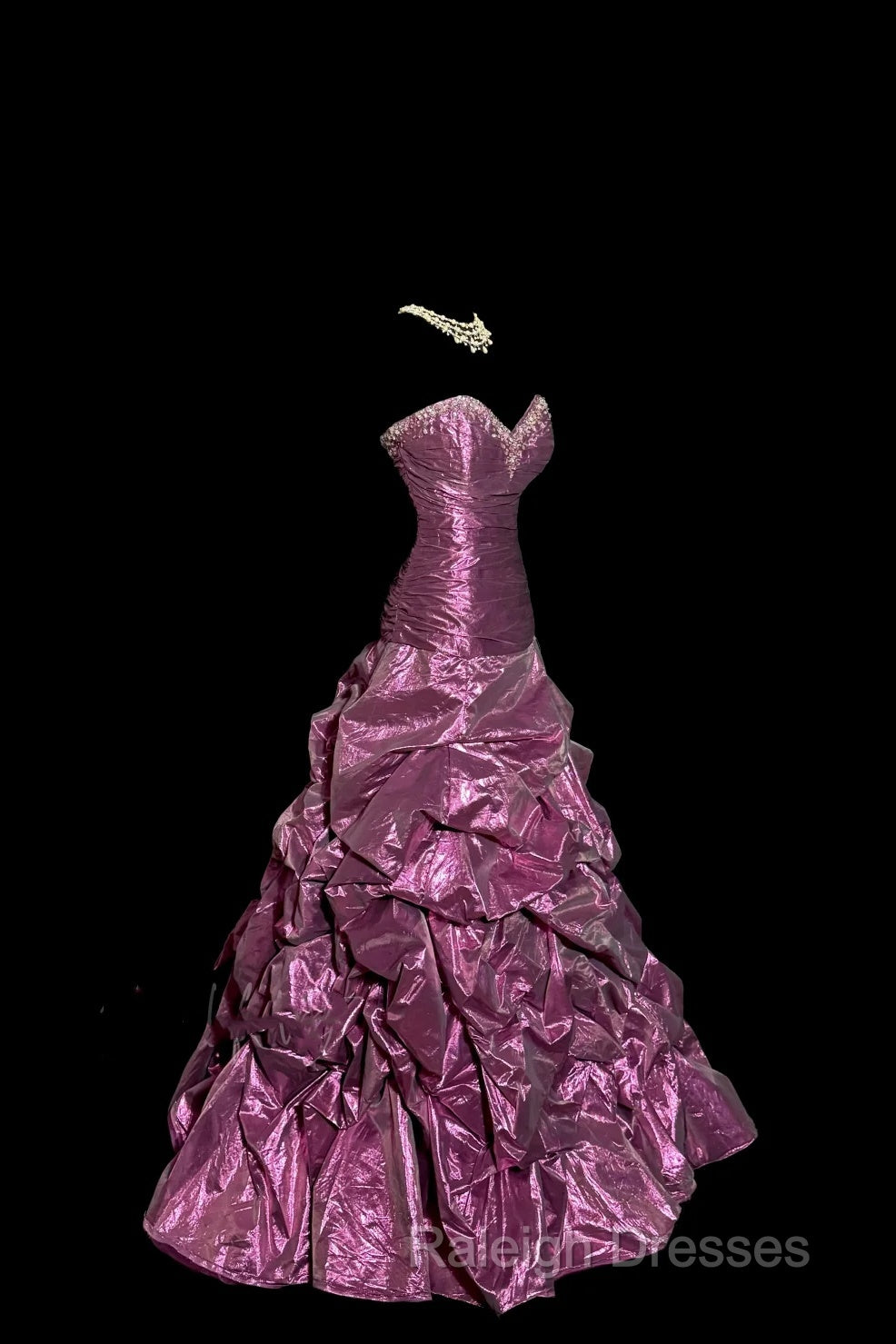 Aesthetic Mermaid Sweetheart Neckline Taffeta Prom Dresses Ruffle Long Prom Dresses