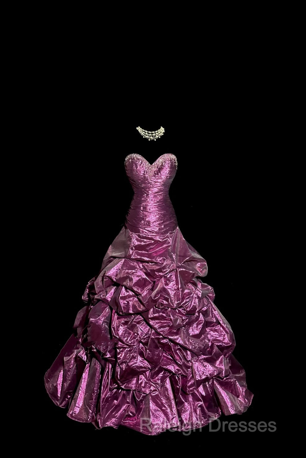 Aesthetic Mermaid Sweetheart Neckline Taffeta Prom Dresses Ruffle Long Prom Dresses