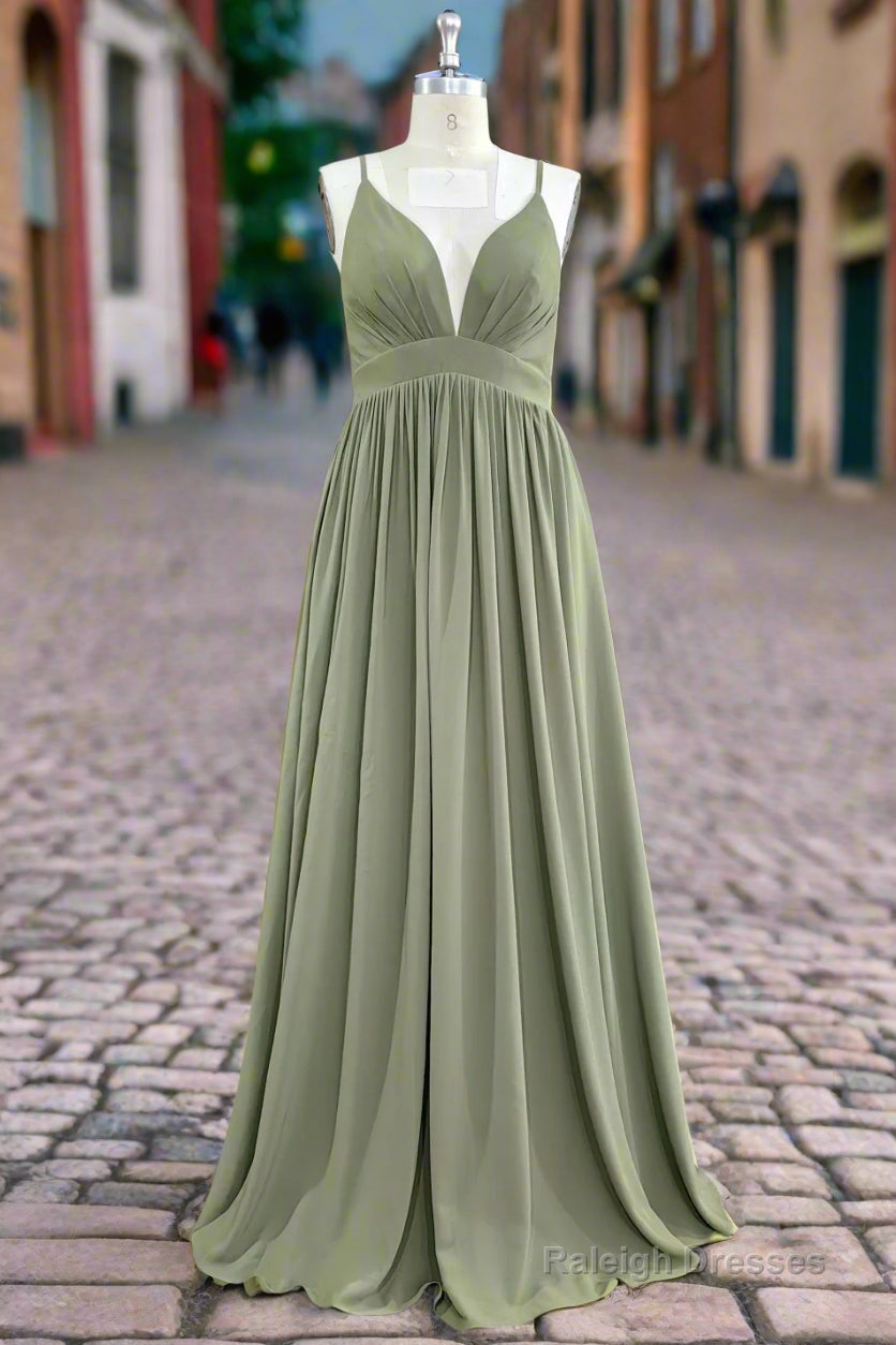 Affordable Spaghetti Straps Chiffon Bridesmaid Dresses Main image