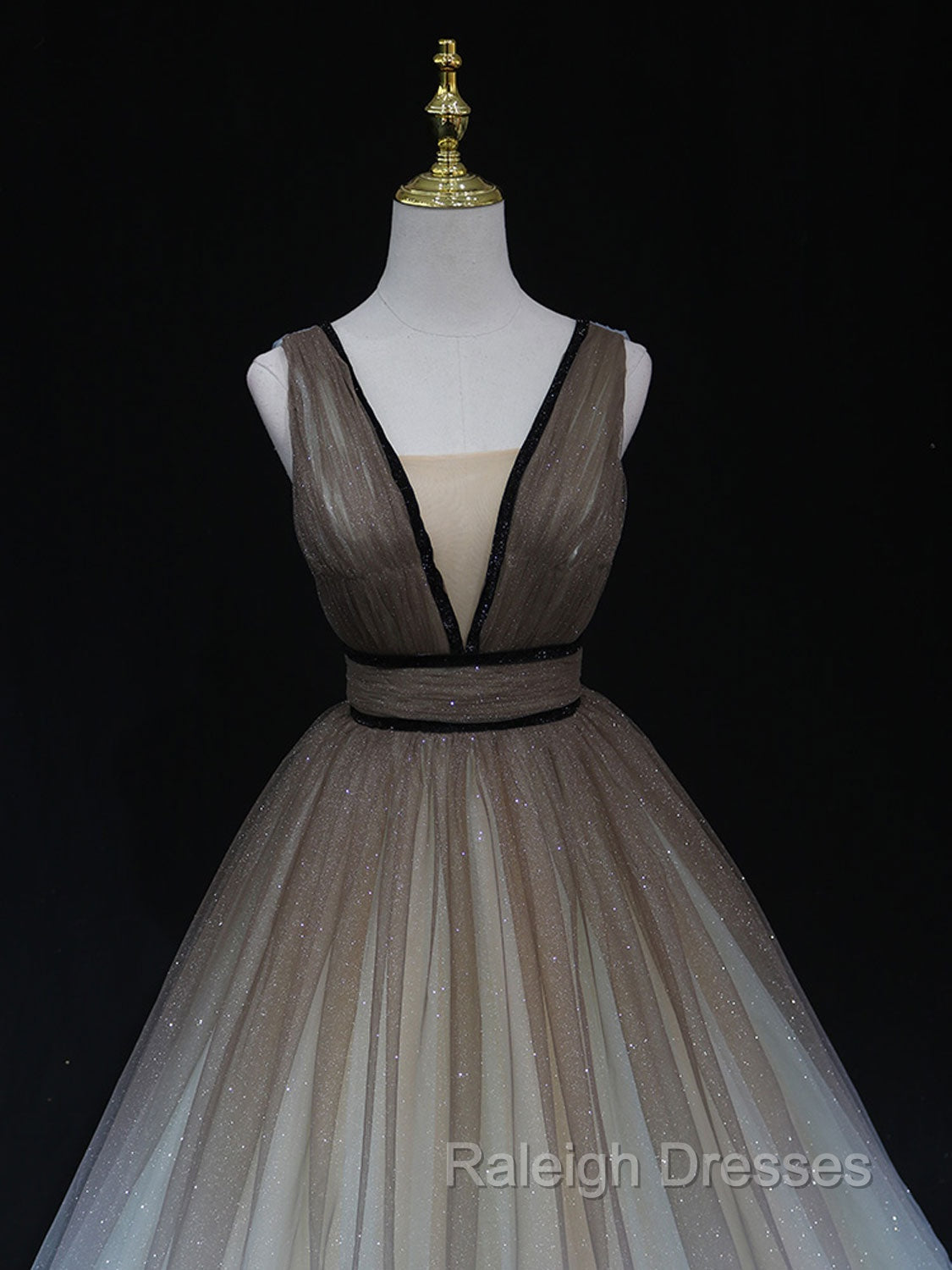 Aline V Neck Tulle Prom Dresses Long Tulle Long Prom Graduation Dress